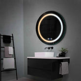 LED Spiegel Rund | Touch-Schalter | Anti-Beschlag-Funktion | Einstellbare Farbtemperatur - Reyze Seria Salono Model 1